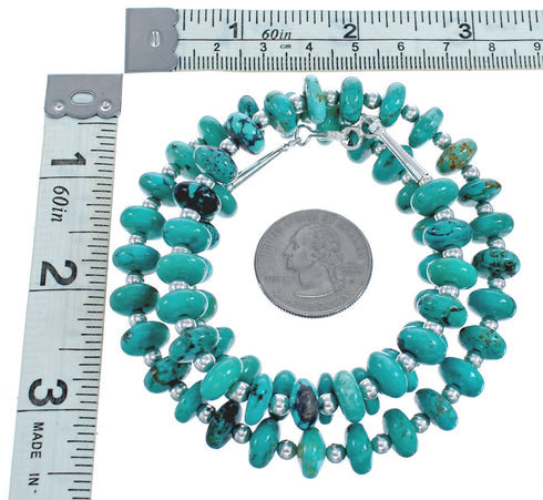 Turquoise Sterling Silver Bead Necklace KX121331